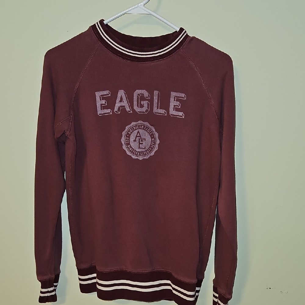 American Eagle Outfitters Maroon Crewneck Sweater